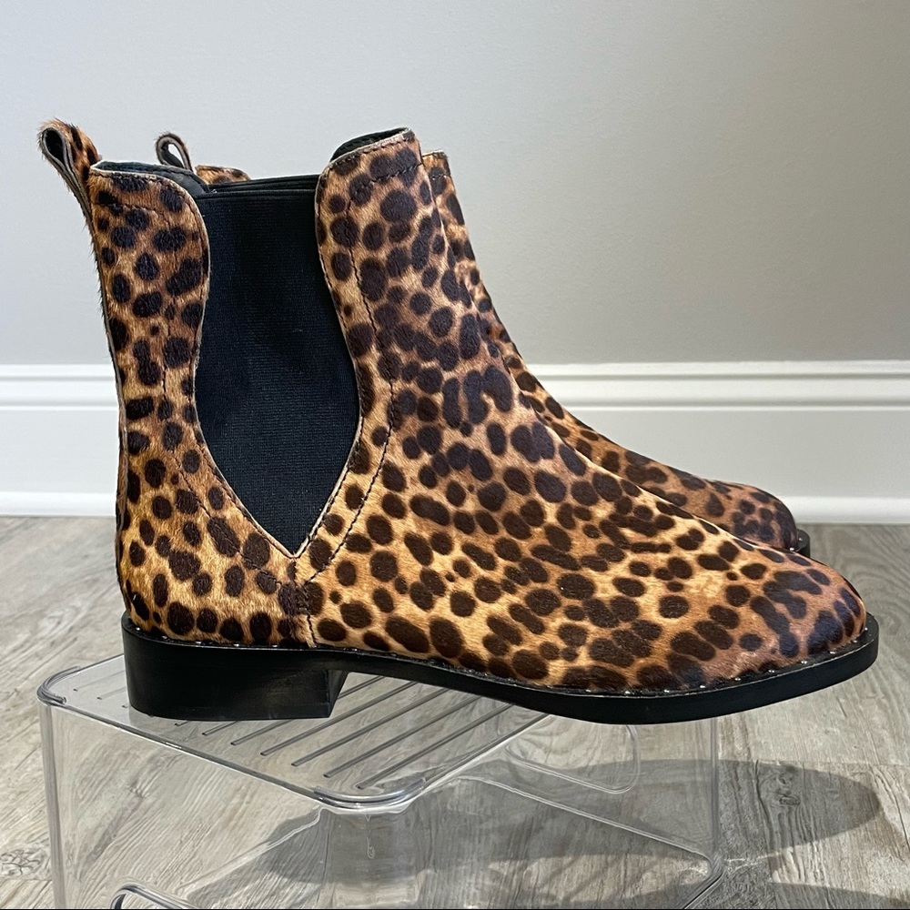 Rebecca Minkoff Sabeen Too Leopard Calf Hair Studded Bootie NWT - Size 8.5